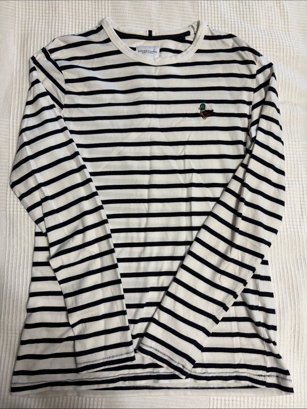 Denim & Flower Ricky Singh Striped Top - White with Navy Stripes